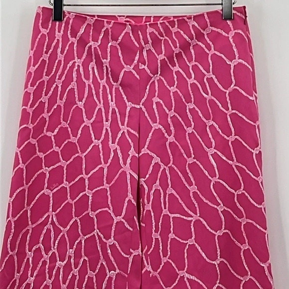 Lilly Pulitzer Falling Off The Grid Pink Wide Leg Pants - Size 2 - Picture 2 of 8
